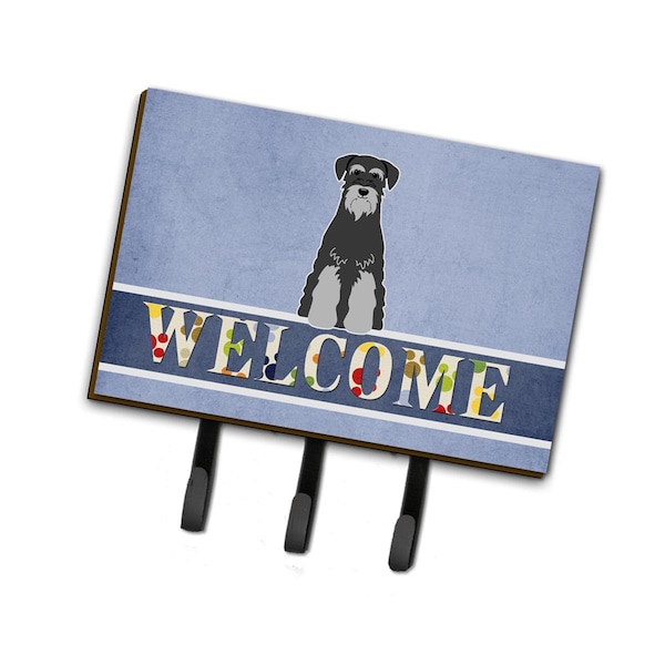 Carolines Treasures Standard Schnauzer Black Grey Welcome Leash or Key Holder BB5615TH68 - main
